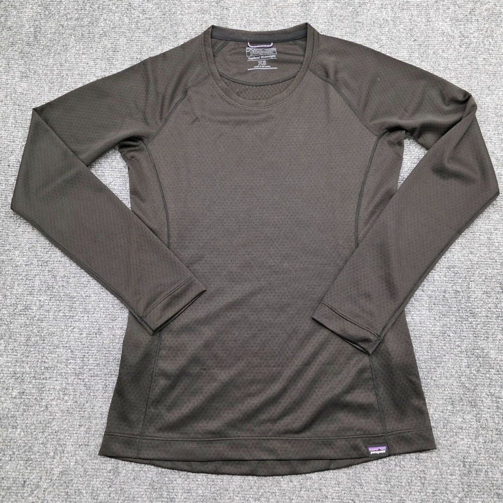Patagonia Womens Capilene Midweight Crew Baselayer STMA Gray 44437 XS